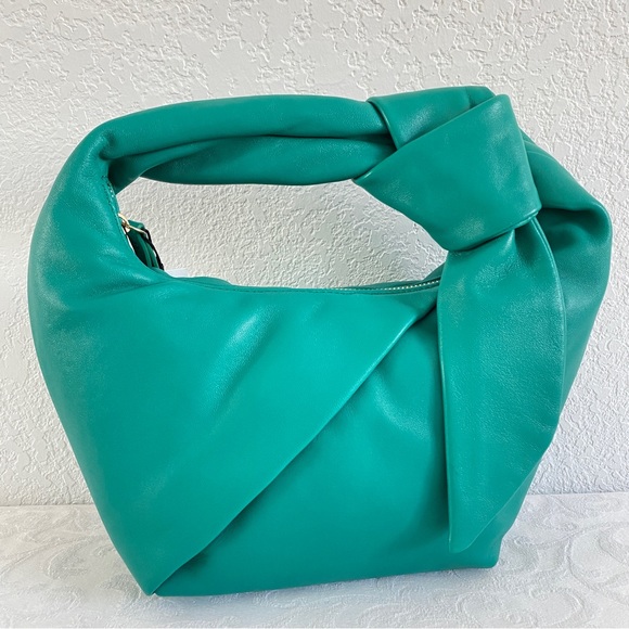 Zara blue green leather handbag - Picture 2 of 13